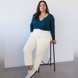 Penningtons Off White Straight Leg Jeans High Waisted Rise New NWT Ankle Crop 18